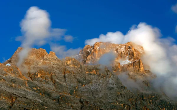 Solnedgång Alpint Landskap Cristallo Mountain 3221M Dolomiterna Italien Europa — Stockfoto