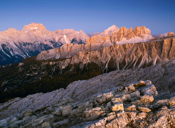 Západ Slunce Pohled Horu Croda Lago Passo Giau Jižní Tyrolsko — Stock fotografie