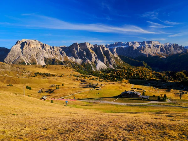 Geisler Veya Odle Dolomites Group Seceda Nın Sonbahar Manzarası Talya — Stok fotoğraf