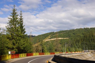 Batı Karpatlar 'ın dağlarında yer alan Belis Fantanele baraj gölünün yaz manzarası, Romanya ve Avrupa