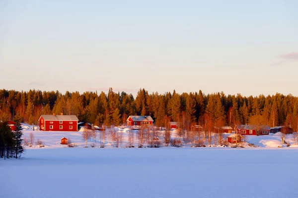 Кольори Заходу Сонця Лапландії Поблизу Міста Кіруна Найпівнічніше Місто Швеції — стокове фото