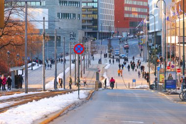 Oslo şehir merkezindeki mimari detay, Norveç 'in başkenti ve en kalabalık şehri.