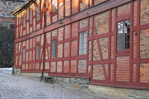 Architektoniczny Detal Budynku Twierdzy Akershus Centrum Oslo Norwegia Europa — Zdjęcie stockowe