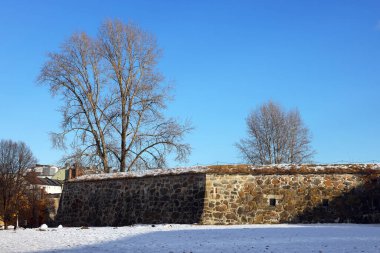 Oslo, Norveç, Avrupa 'daki Akershus Kalesi' nin mimari detayları