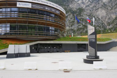 Planica Nordic Center Spring at Flying hill of Gorisek brothers (Slovene: Letalnica Bratov Gorisek) the biggest jump hill in the world. clipart