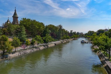 Scenic view of Bega river in Timisoara, Romania, Europe clipart