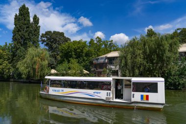 Scenic view of Bega river in Timisoara, Romania, Europe clipart