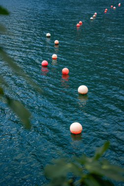 Mavi sudaki şamandıralar