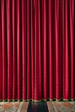 Soyut perde perdeleri arka plan. Sinema veya opera salonu perdeleri