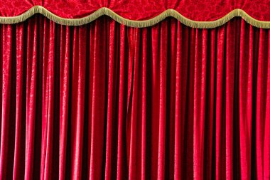 Soyut perde perdeleri arka plan. Sinema veya opera salonu perdeleri