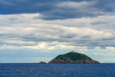 Cloudy summer landscape near Elba Island, Italy, Europe clipart