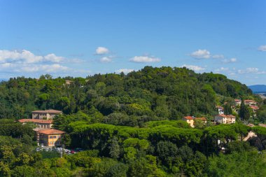 San Gimignano ortaçağ şehri Toscana, İtalya ve Avrupa 'nın mimari detayları