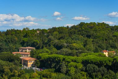 San Gimignano ortaçağ şehri Toscana, İtalya ve Avrupa 'nın mimari detayları