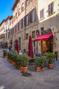 İtalya 'nın Volterra kentinin mimari detayları. Volterra, Avrupa 'nın Toskana bölgesinde yer alan bir şehirdir.