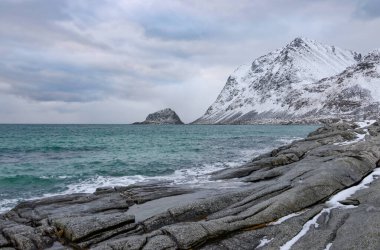 Haukland Beach in Lofoten Archipelago, Norway, Europe clipart