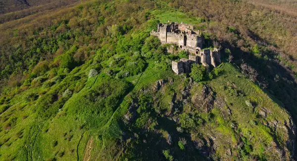 Soimos Kalesi 'nin insansız hava aracı manzarası 1278' de, Arad ilçesi, Romanya ve Avrupa 'da inşa edildi.