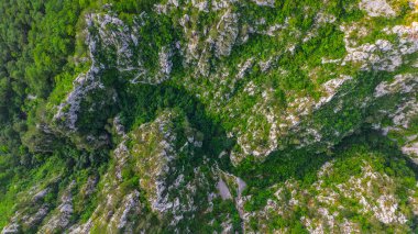 Aerial drone photography of Tasnei Gorges in Mehedinti Mountains, Romania, Europe