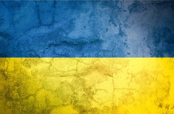 Ukrajina Vlajka Barvy Stříkance Malované Stěny Ukrajinská Koncepce Krize — Stock fotografie