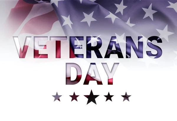 Thank you Veterans concept Banner with United States National Flag. Veterans day concept.