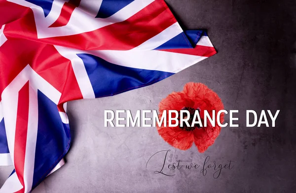 Reino Unido Remembrance Day Background Modelo Bandeira Com Bandeira Oficial — Fotografia de Stock
