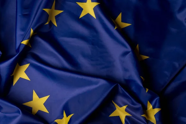European Union Flag. Fabric Canvas of Flag of European Union.