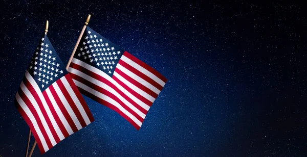 Amerikansk Flagga Grå Bakgrund Med Tomt Utrymme För Text Gräns — Stockfoto