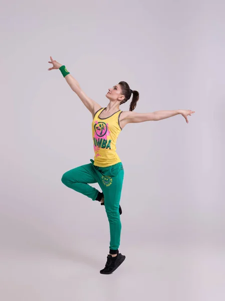 Ukrayna Kyiv 2021 Nisan Dans Stüdyosunda Zumba Dansı Yapan Mutlu — Stok fotoğraf