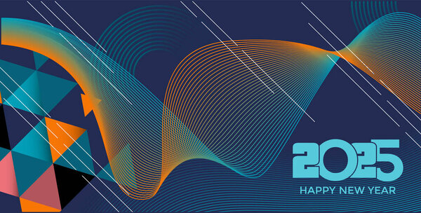 Креативный дизайн к 2025 году Новогодних плакатов, поздравительных открыток или дизайна подарков. Логотип Текст 2025 дизайн С Новым годом.