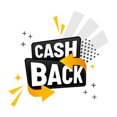 Cesur Typography ve trend geometrik formlarla Cashback Promosyon Banner. E-ticaret tema tasarım elementleri.