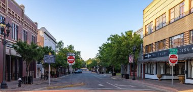 Dothan, Alabama, USA - April 19, 2022: The old business district on Foster Street