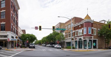 Valdosta, Georgia, USA - April 16, 2022: The old business district on Patterson Street