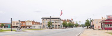 Sylvester, Georgia, USA - April 17, 2022: The old business district on Main Street