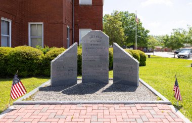 Nashville, Georgia, USA - April 17, 2022: The Vietnam Veterans memorial at the Berrien County Courthouse