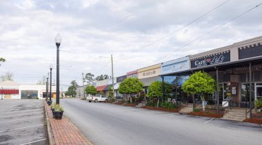 Colquitt, Georgia, USA - April 17, 2022: The old business district on Main Street