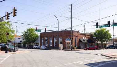 Ashburn, Georgia, USA - April 19, 2022: The old business district on College and McLendon Streets