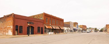 Wagoner, Oklahoma, USA - October 16, 2022: The old business district on Main Street