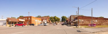 Wynnewood, Oklahoma, USA - October 19, 2022: The old business district on Kerr Boulevar
