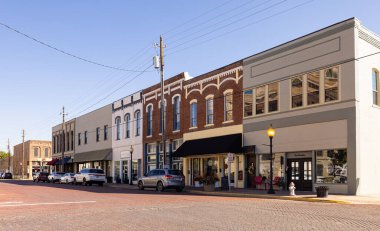 Gainesville, Texas, USA - October 19, 2022: The old business district on Main Street