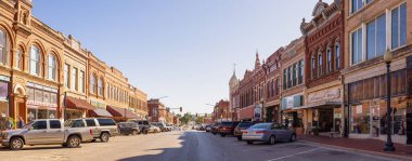 Guthrie, Oklahoma, USA - October 17, 2022: The old business district on Oklahoma Avenue