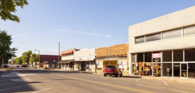 Wewoka, Oklahoma, USA - October 15, 2022: The old business district on Wewoka  Avenue