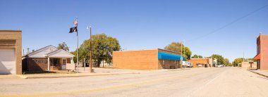 Braman, Oklahoma, USA - October 17, 2022: The old business district on Broadway Avenue