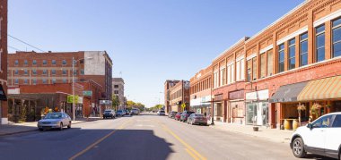 Pawhuska, Oklahoma, USA - October 18, 2022: The old business district on Main Street