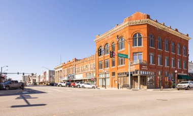 Ardmore, Oklahoma, USA - October 19, 2022: The old business district on Main Street