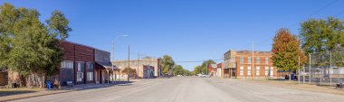 Dexter, Kansas, USA - October 18, 2022: The old business district on Main Street