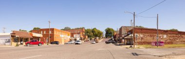 Wynnewood, Oklahoma, USA - October 19, 2022: The old business district on Kerr Boulevar