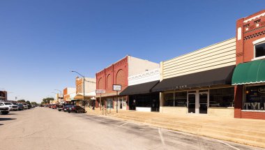 Purcell, Oklahoma, USA - October 19, 2022: The old business district on Main Street