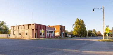 Dover, Oklahoma, USA - October 17, 2022: The old business district on Chisholm Avenue