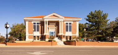 Perry, Oklahoma, USA - October 17, 2022: The Historic 1909 Carnegie Library