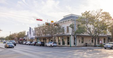 Georgetown, Texas, USA - October 14, 2022: The old business district on Austin Street