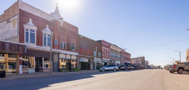 Anthony, Kansas, USA - October 17, 2022 The old business district on Main Street